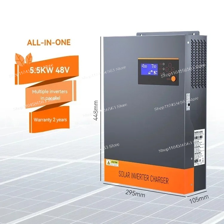 عاكس شمسي هجين 5.5KW 3 مراحل م - مراجعة Hybrid Solar Inverter 5.5Kw Mppt 48V وسعره