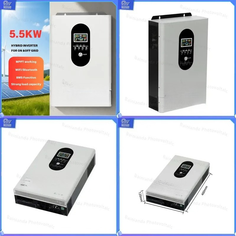 عاكس طاقة شمسية هجين 3 كيلو وا - مراجعة Hybrid Solar Inverter 5.5Kw Mppt 48V وسعره