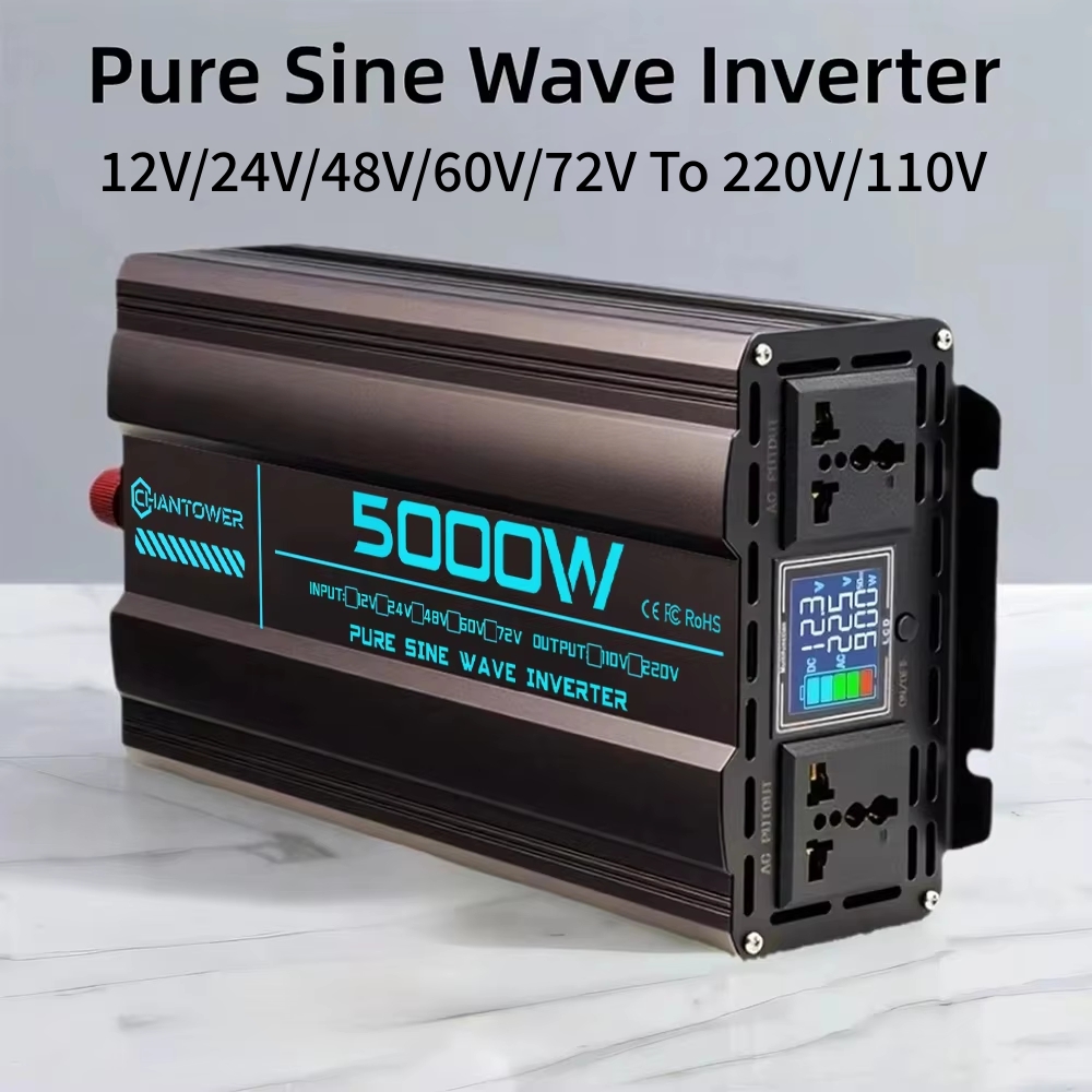 نقية شرط لموجة العاكس تيار مست - مراجعة Pure Sine Wave Inverter 5000W 48V 220V وسعره